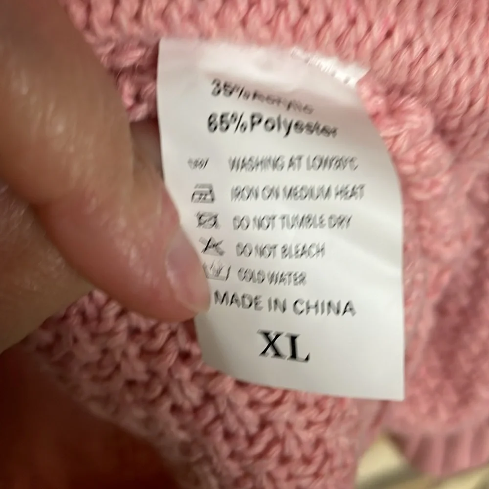 Pink size XL Cocoon Open Front Soft and Oversized Collared Sweater